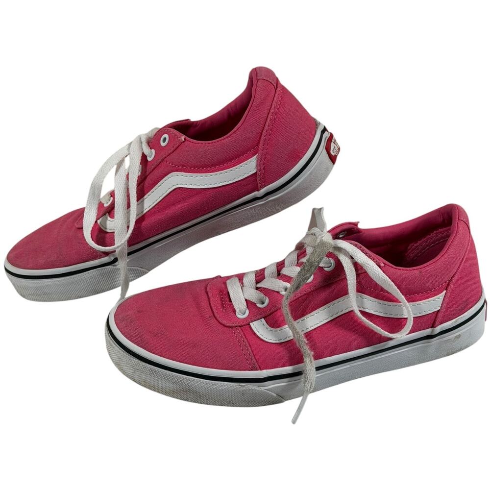 VANS Casual Sneakers, Youth 4Y, Hot Pink, Canvas, Skate, Low Top